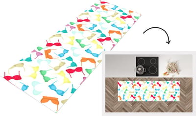 Keukenloper - Loper keuken - Bh - Regenboog - Vrouwen - Patroon - 150x50 cm - Keukenloper vinyl