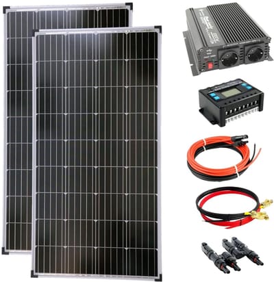Zonnepanelen set - Energie set - Autonoom systeem - Complete installatie - 2x 130 Watt - Zwart
