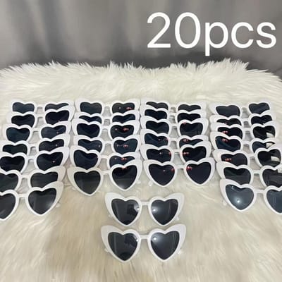 20 Paires de Lunettes en Forme de Cœur pour Mariage, Anniversaire, Lune de Miel, Diplôme et Occasions Spéciales Accessoires de Mode black