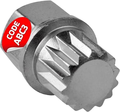 SW-Stahl 02382L-16 Wielslotadapter ABC3 | Geschikt voor VW | Gereedschap voor het verwijderen van wielsloten | Wielslotverwijderaar | Wielslotsleutel