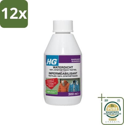 HG Waterdicht voor 100% Synthetisch Textiel 300 ml - Voordeelverpakking - 12 stuks - Regenkleding - Ski-kleding