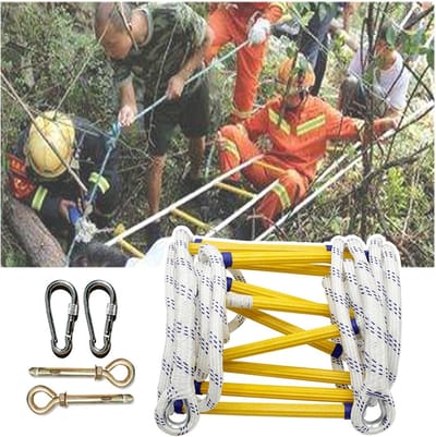 Draagbare Touwladder - Noodladder Veiligheid - Snelle Ontsnapping - Hoge Draagkracht - 10 Meter - Zwart