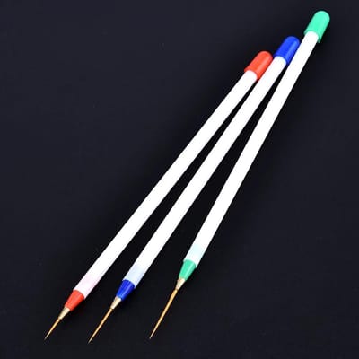 3 stuks Nail Art Liner Kwastenset DIY Tekenpen UV Gel Kwasten Schilderpen Manicure Gereedschap 3pcs white