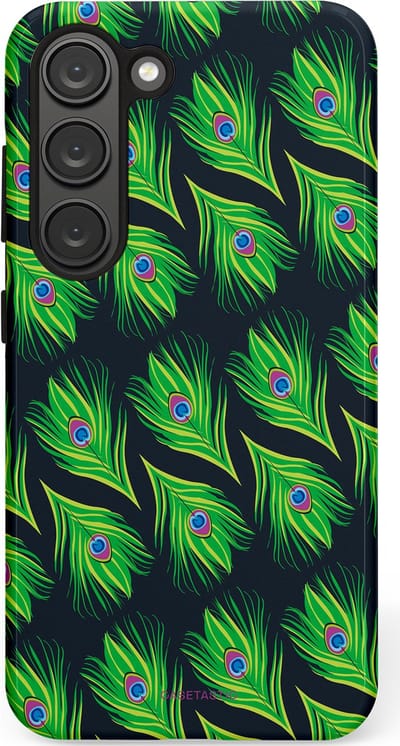Casetastic Hoesje Geschikt voor Samsung S23 - Stijlvolle Beschermende Duo-layer Case - Veren van verleiding