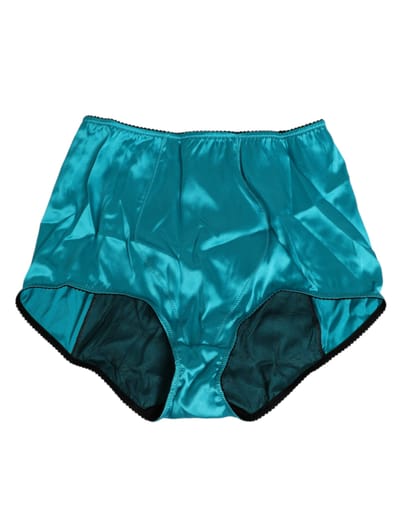 Dolce & Gabbana Aqua Groene Satijnen Hoge Taille Ondergoed