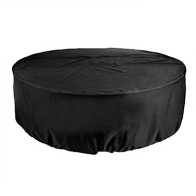 Ronde Oxford Stof Buitenmeubelhoes Stofdicht Regenbestendig Tuin Terras Tafel Stoel Hoes black