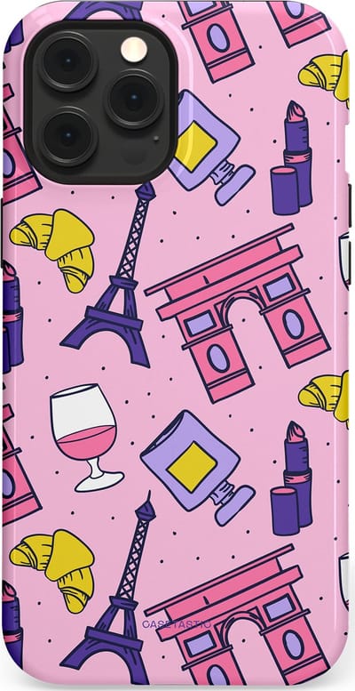 Casetastic Hoesje Geschikt voor Apple iPhone 12 Pro Max Magsafe - Stijlvolle Beschermende Duo-layer Case - Trip to Paris