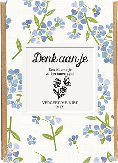 Blossombs Giftbox Mini - 4 Zaadbommetjes - Denk aan je - Vergeet-me-niet Mix - Herinnering Cadeau