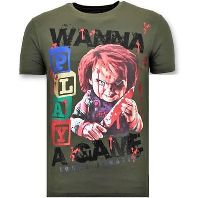 Stoere Heren T-shirt - Chucky Childs Play - Groen