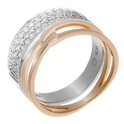 Orphelia Dames 925 Sterling Zilveren Ring - Zilver/Roze ZR-7206