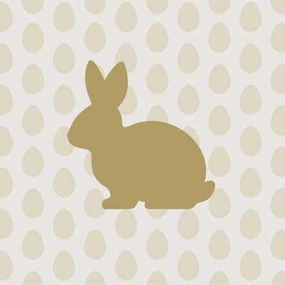 Duni Paas thema servetten Golden Bunny - 20x - Pasen print - 33 x 33 cm - feestservetten - Paasontbijt tafeldecoratie servetjes