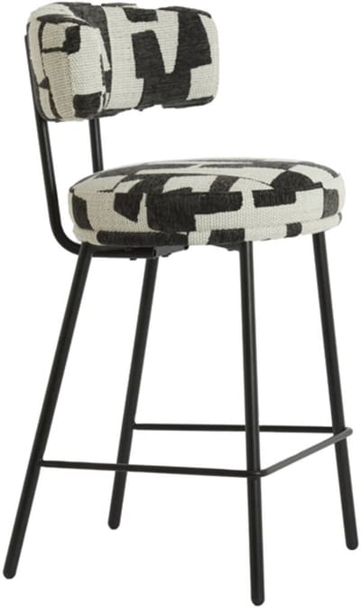 Light&living Barkruk 52,5x51x93 cm HARVIE crème-zwart+mat zwart