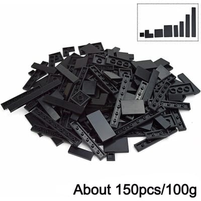 150 Stuks Bulk Gladde Platte Bouwsteen 1X1 1X2 1X6 Stippen Dunne Tegelstenen Voor Kind Leduo Speelgoed Gemengde Deeltjes Compatibel