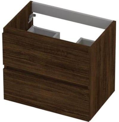 INK - Onderkast 2 Laden Greeploos met Houten Keerlijst - 600x400x520 Mm - Koper Eiken
