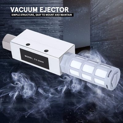 Vacuüm Ejector - Luchtuitlaatgenerator Geluiddemper - Industriële Ontluchting - Aluminiumlegering - 2.5 mm mondstuk - Zilver