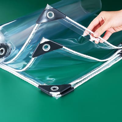 Dekzeil PVC Waterdicht - Transparant Zeil Afdekzeil - Buiten Beschermen - Metalen Ringen Elke 30cm - 3 x 3 meter