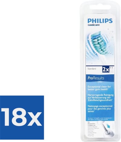 Philips Sonicare ProResults HX6012/07 - Opzetborstel - Standaard - 2 stuks - Voordeelverpakking 18 stuks