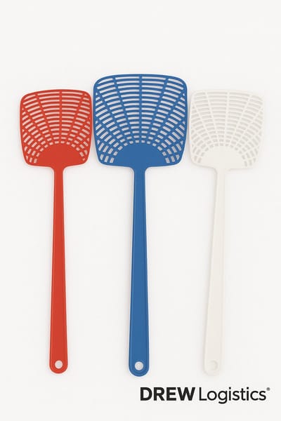 Vliegenmeppers set van 3x stuks - plastic - 45 cm - kleurenmix - anti insecten middelen