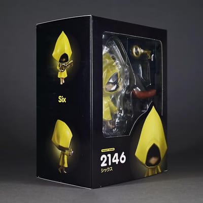 Anime Little Nightmares Nendoroid #2146 Q Versie Zes Gele Regenjas Actiefiguren PVC Model Desktop Ornament Cadeau Verzamelaar black