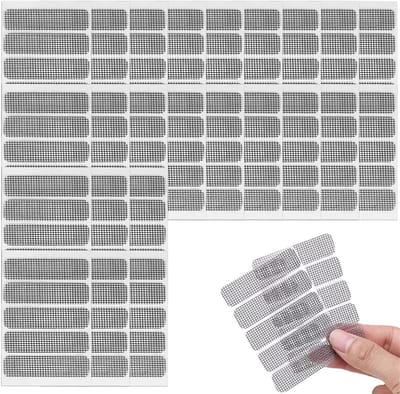 Fly Screen Reparatieset - 120 Stuks Zelfklevende Glasvezel Patches voor Insectenhorren, Deuren en Ramen, Ideaal voor Het Herstellen van Insectenwering