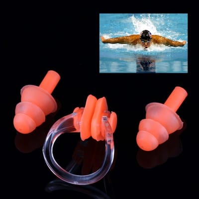 Let op type!! Zachte siliconen zwemmen neus Clip en oor Plug Set oordopje  willekeurige kleur levering