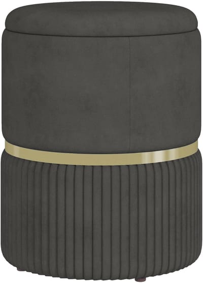 HOMCOM Opbergpoef - Fluweel - 36x36x44cm - Grijs