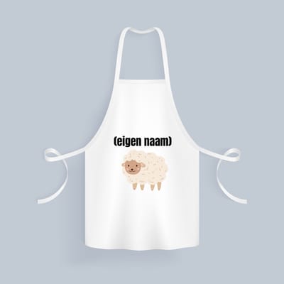 Akyol - schaap met eigen naam Keukenschort - Schaap - boeren/schapen liefhebbers - iemand die houdt van schapen - verjaardag - cadeau - kado - geschenk - 82 bij 71 cm