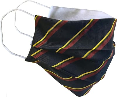 Regimental Gezichtsmasker - Herbruikbaar Mondkapje - Dagelijks Gebruik - Dubbellaags Ademend - 18 cm Breed - Blauw