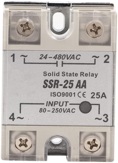 Dailygoody - Solid State Relais - SSR-25 AA - 240V AC - 25A - Betrouwbaar en efficiënt - Ingang 90-250V AC - Uitgang 24-480V AC - Voor diverse to
