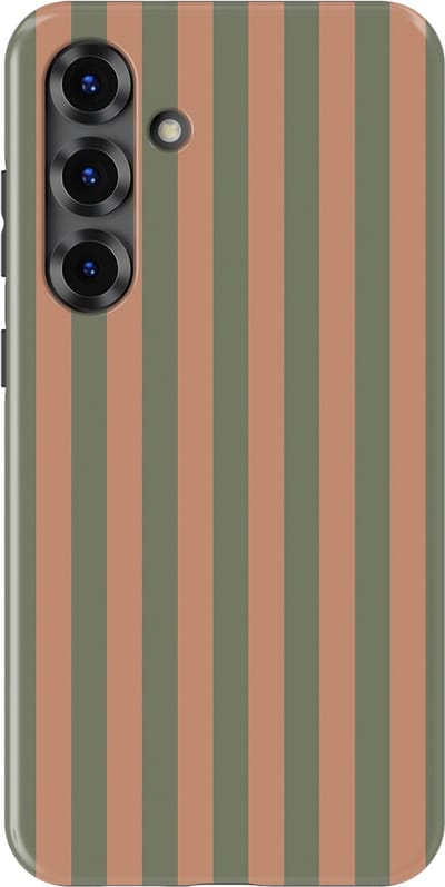 DripCase Gestreept Hoesje Samsung Galaxy S25 Plus | Backcover met Mag | Stripes Motief | Trendy Case Samsung Galaxy S25 Plus met Strepen Sweet Sage
