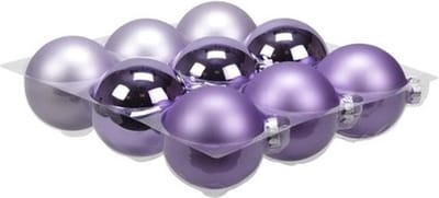 Othmar Decorations Kerstballen - 9x st - paars tinten - D10 cm - glas - mat//glans - kerstversiering