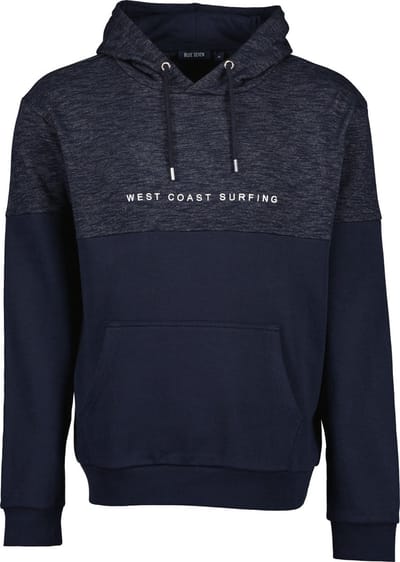 Blue Seven heren trui - hoody sweatstof heren - capuchon - navy - 324030 - maat M