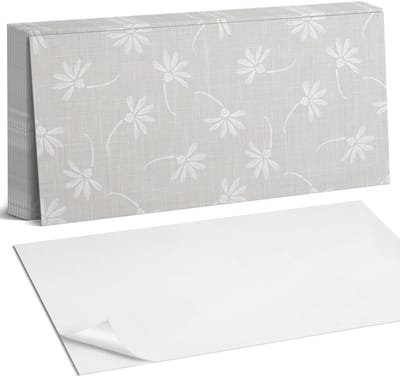 Coloray Plaktegels - Bloemenpatroon op de achtergrond Zelfklevende Wandtegels - 40 cm x 20 cm - Grijs Plaktegels - 10 stuks - Rechthoek PVC Tegels - Plaktegels Badkamer - Vloertegels Zelfklevend - Vinyltegels Vloer Zelfklevend - Portugese Tegels