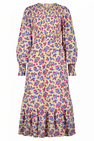 Fabienne Chapot Caro Dress Cornflower Blue/pink Maat: 34 | Midi Jurken Outlet | Dames | Geel