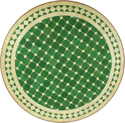 Mozaïek Tuintafel - Balkon Tafel Rond - Buiten Zitten - Handgemaakt In Marrakesh - Ø 60 x 73 cm