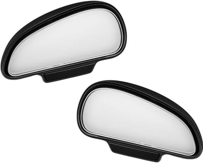 Groothoek dodehoekspiegel - 2-pack - 130×60×40mm - 360 graden verstelbare hulpspiegel - Gebogen zijspiegel - Geschikt voor auto's, vrachtwagens, campers en bestelwagens - Zwart