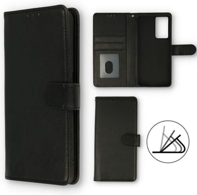 HB Hoesje Geschikt voor Samsung Galaxy A32 5G - Zwart - Luxe Kunstlederen Portemonnee Book Case