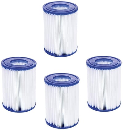 Dailygoods- Zwembadfilter 4 Pack - Vervangende Cartridge - Compatibel met Bestway Cartridge II - Geschikt voor Filterpomp - ABS Polyester Papier - 10,6 cm x 13,6 cm - Filtercartridge