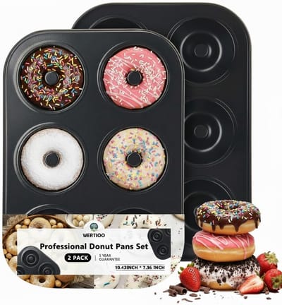 Donut Pannen - Bakvormen Mini - Taarten Bakken - Anti-aanbaklaag - 6 Holtes - Zwart