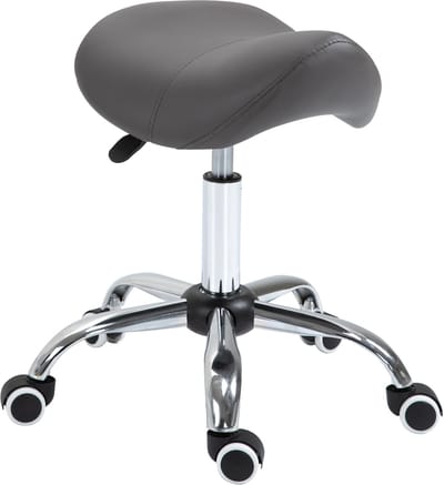 HOMCOM rolkruk - zadelvormige zitting - 360° draaibaar - Grijs