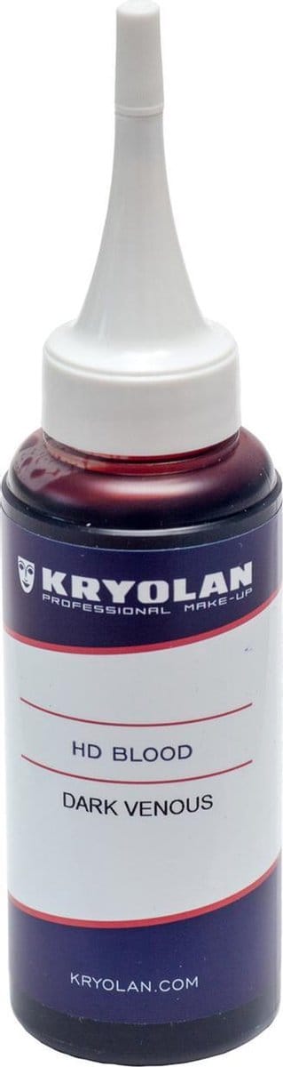 Kryolan High Density bloed 75 ml. Zeer realistisch voor het maken van wonden met 'oud' bloed.