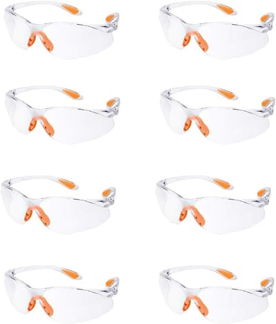 Set van 8 Transparante Veiligheidsbrillen - Bescherming met Comfort voor Kinderen en Brildragers
