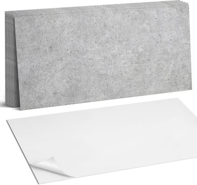 Coloray Plaktegels - Ruwe betontextuur Wandtegel Zelfklevend - 60 cm x 30 cm - Grijs Plaktegels - 6 stuks - Rechthoek PVC Tegels - Plaktegels Keuken - Zelfklevende Vloertegels Badkamer - Vinyltegels Vloer Zelfklevend - Zelfklevende Wandtegels
