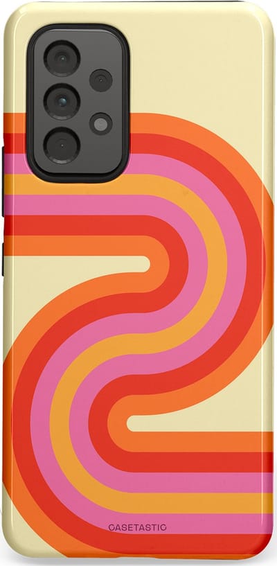 Casetastic hoesje geschikt voor Samsung Galaxy A53 (2022) 5G - Dubbellaagse bescherming - Retro wave - Fashion Case - Zand Rood Oranje Roze