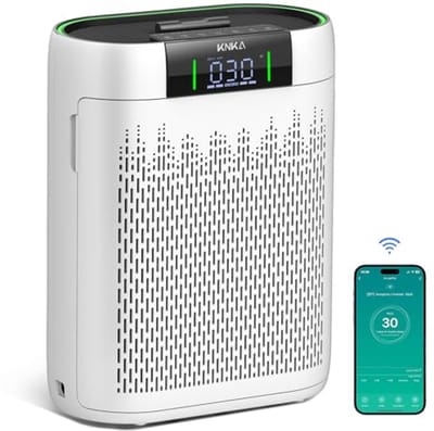 Luchtreiniger voor Grote Ruimtes tot 1450 ft² - HEPA Filtratie, Luchtkwaliteitsmonitor en Slimme Wifi Bediening