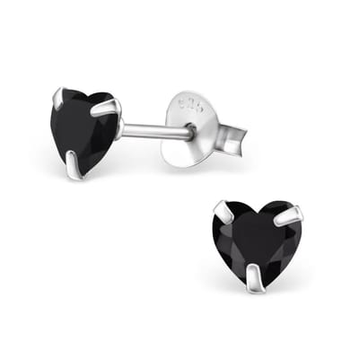 Aramat Jewels | Oorbellen | 925 Zilveren Zirkonia Oorbellen Luxe - Sprankelende Oorstekers | 5mm / Zwart | |6mm | Zilver | Kinderen, Volwassenen | Verkleurd niet