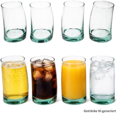 8-delige set SAIL glazen gebogen van gerecycled glas – 42542