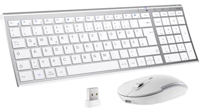 Draadloos Oplaadbaar Toetsenbord en Muis Set voor Computer en Laptop - Ultradun en Ergonomisch