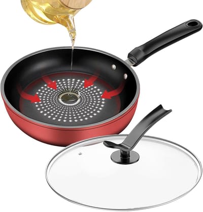 Omelet Pan - Koekenpan Deksel - Ontbijt Snacks Maken - Antiaanbaklaag Sneeuwvlok - 26 cm - Zwart