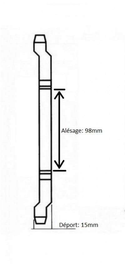 Couronne de transmission 60 dts Pas 415 Ø94mm 10T pour mobylette Peugeot 103